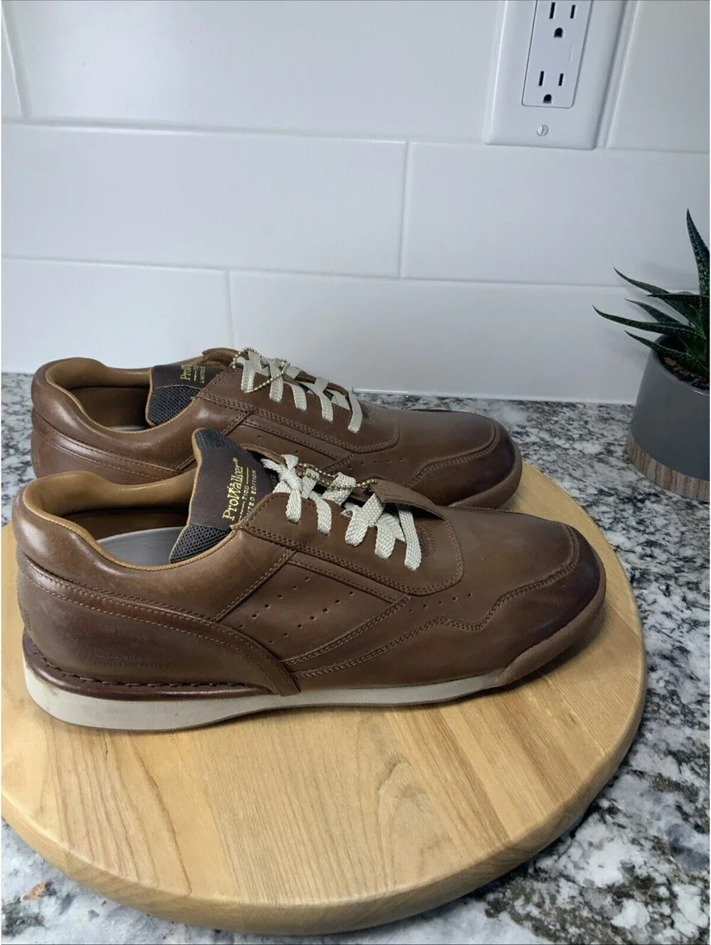 Mens Rockport M7100 ProWalker Limited Edition Brown Leather Shoes Oxford 9M #108